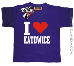 I love Katowice - koszulka dziecięca - fioletowy