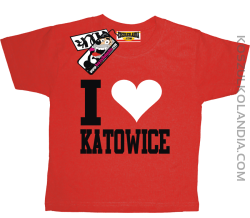 I love Katowice - koszulka dziecięca - czerwony