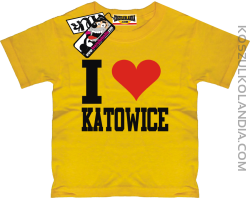 I love Katowice - koszulka dziecięca - żółty