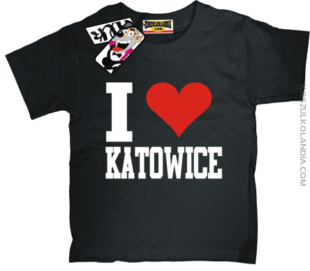 I love Katowice - koszulka dziecięca - czarny