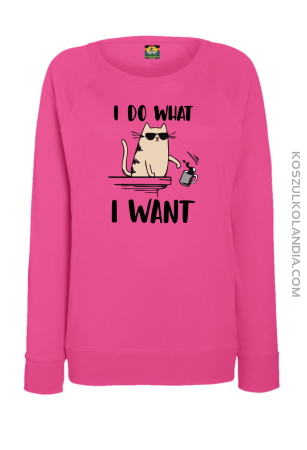 I do what I want Cat with glasses - bluza damska STANDARD bez kaptura 
