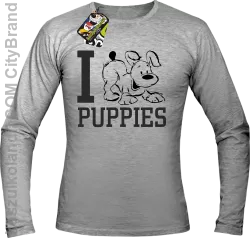 I love puppies - kocham szczeniaki - Longsleeve męski melanż