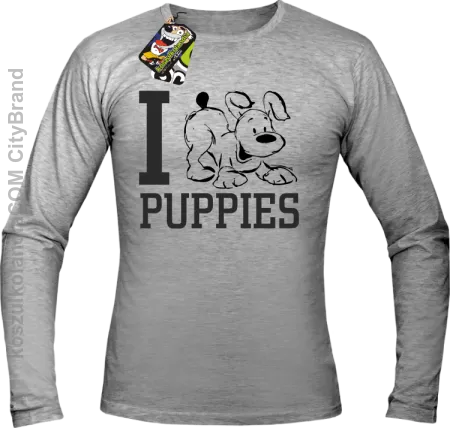 I love puppies - kocham szczeniaki - Longsleeve męski