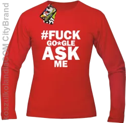 FUCK GOOGLE ASK ME -  Longsleeve męski czerwony 