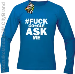 FUCK GOOGLE ASK ME -  Longsleeve męski niebieski