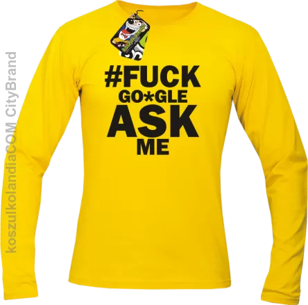 FUCK GOOGLE ASK ME -  Longsleeve męski żółty 