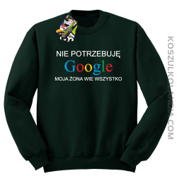 Nie potrzebuję Google moja żona wie wszystko - Bluza STANDARD butelka