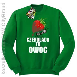 Czekolada to owoc - Bluza standard bez kaptura zielona 