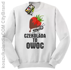 Czekolada to owoc - Bluza standard bez kaptura biała 