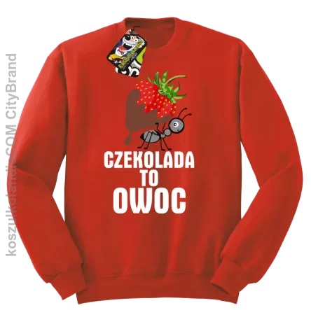 Czekolada to owoc - Bluza standard bez kaptura czerwona 