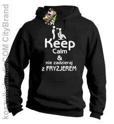 Keep Calm & Nie zadzieraj z Fryzjerem - SUSZARKA - Bluza z kapturem - Czarny