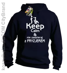 Keep Calm & Nie zadzieraj z Fryzjerem - SUSZARKA - Bluza z kapturem - Granatowy