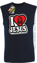 I love Jesus StickStyle - bezrękawnik męski TANK - Granatowy