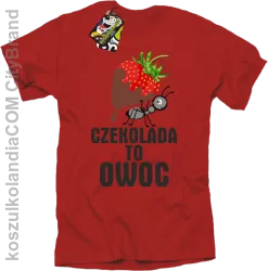 Czekolada to owoc - Koszulka męska czerwona 