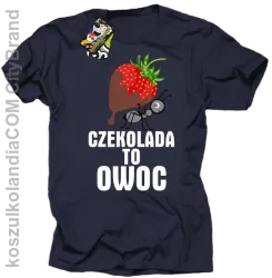 Czekolada to owoc - Koszulka męska granatowa 