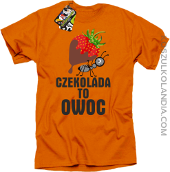 Czekolada to owoc - Koszulka męska pomarańczowa 