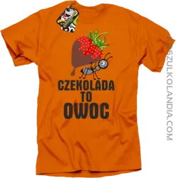 Czekolada to owoc - Koszulka męska pomarańczowa 