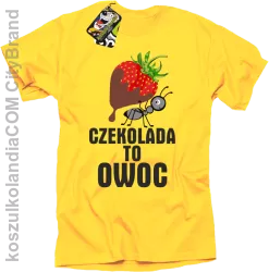 Czekolada to owoc - Koszulka męska żółta 