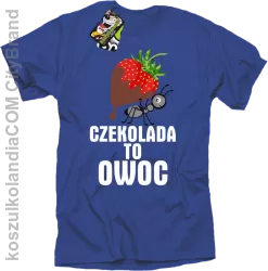 Czekolada to owoc - Koszulka męska niebieska 