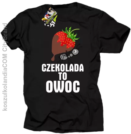 Czekolada to owoc - Koszulka męska czarna 