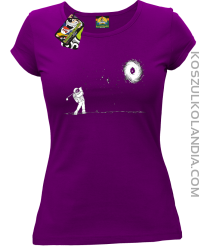 Astro Golfista na księżycu - koszulka damska fiolet 
