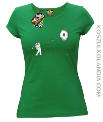 Astro Golfista na księżycu - koszulka damska zielona 