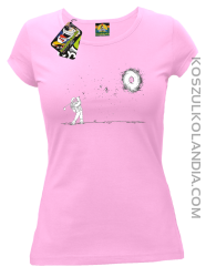 Astro Golfista na księżycu - koszulka damska jasny róż 