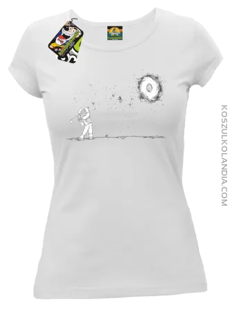 Astro Golfista na księżycu - koszulka damska