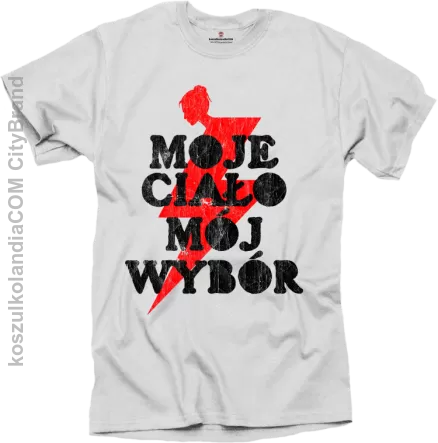 Moje ciało Mój wybór - t-shirt męski biała