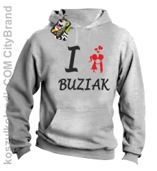 I LOVE Buziak - Bluza z kapturem męska - Melanż