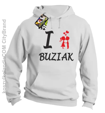 I LOVE Buziak - Bluza z kapturem męska - Biały