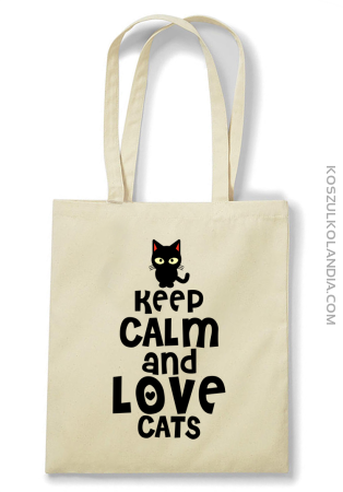 Keep calm and Love Cats Czarny Kot Filuś - Torba EKO