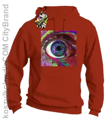 PSYCHODELIC EYE - Bluza męska z kapturem pomarańcz 