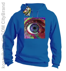 PSYCHODELIC EYE - Bluza męska z kapturem niebieska 