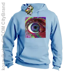 PSYCHODELIC EYE - Bluza męska z kapturem błękit 