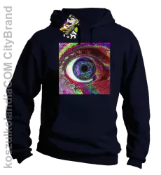 PSYCHODELIC EYE - Bluza męska z kapturem granat 