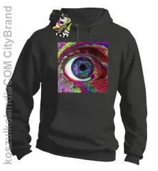 PSYCHODELIC EYE - Bluza męska z kapturem szara 