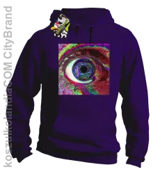 PSYCHODELIC EYE - Bluza męska z kapturem fiolet 