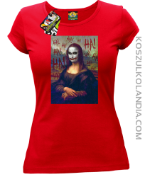 Mona Lisa Hello Jocker - Koszulka damska czerwona 