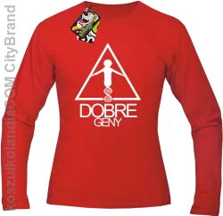 Dobre geny-Longsleeve męski czerwony