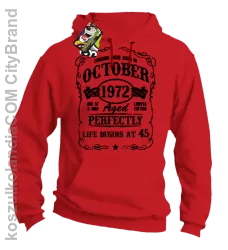 Legends were born in October Aged Perfectly - Bluza męska z kapturem czerwona 