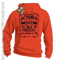 Legends were born in October Aged Perfectly - Bluza męska z kapturem pomarańcz 