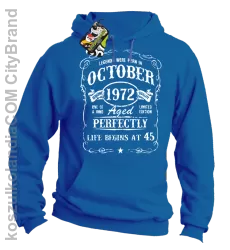 Legends were born in October Aged Perfectly - Bluza męska z kapturem niebieska 