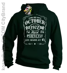 Legends were born in October Aged Perfectly - Bluza męska z kapturem butelkowa 