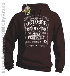 Legends were born in October Aged Perfectly - Bluza męska z kapturem brąz 