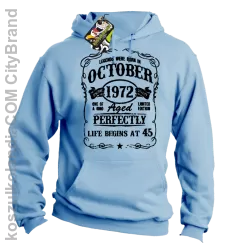 Legends were born in October Aged Perfectly - Bluza męska z kapturem błękit 