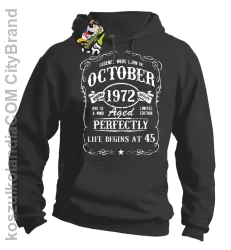 Legends were born in October Aged Perfectly - Bluza męska z kapturem szara 