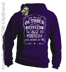 Legends were born in October Aged Perfectly - Bluza męska z kapturem fiolet 