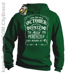 Legends were born in October Aged Perfectly - Bluza męska z kapturem zielona 