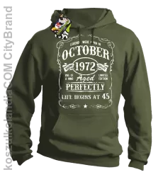 Legends were born in October Aged Perfectly - Bluza męska z kapturem khaki